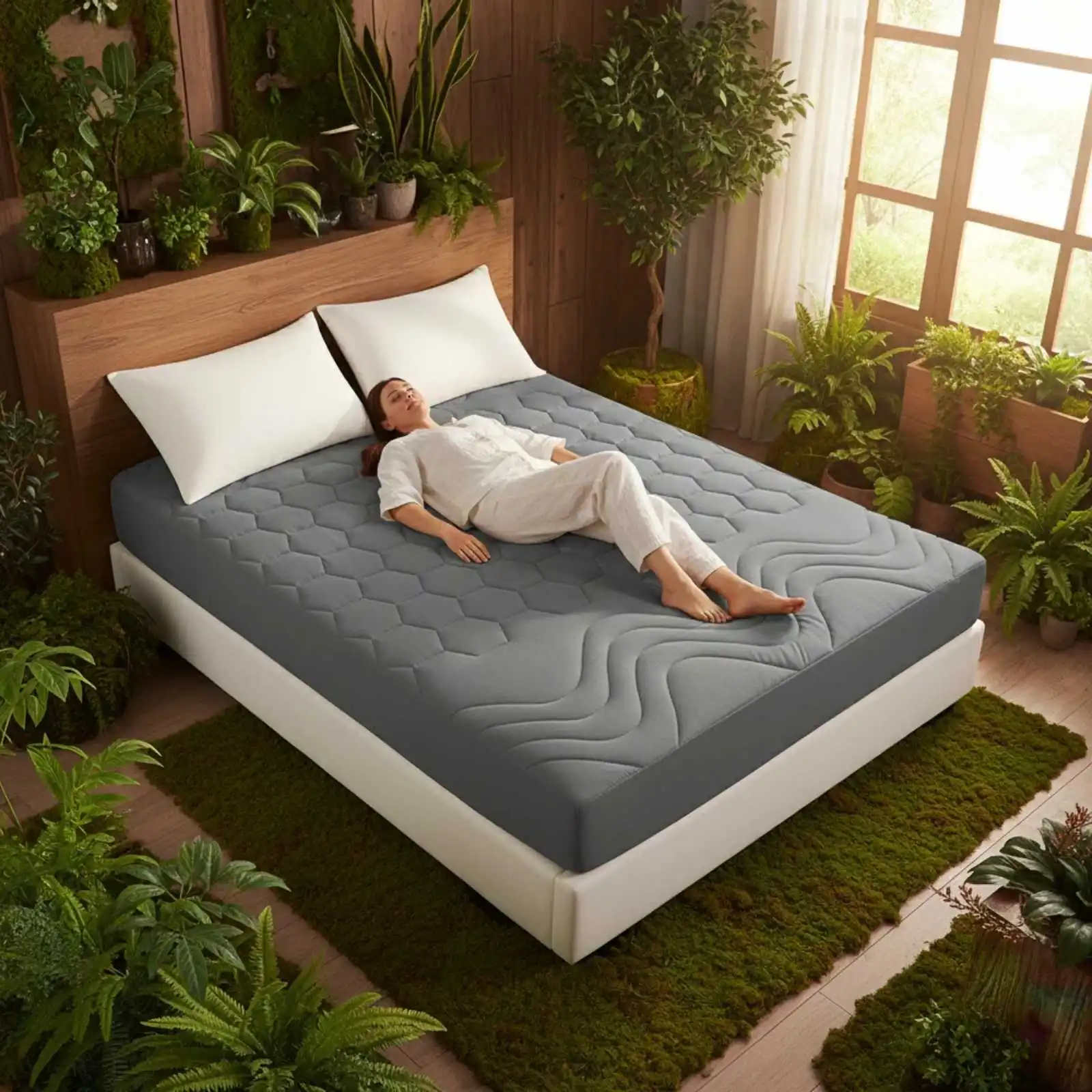 Queen Size Basic Quilted Fitted Sheet   Soft Ultrasonic Quilted Microfiber Bed Cover  Standard Size Single Piece Bedding