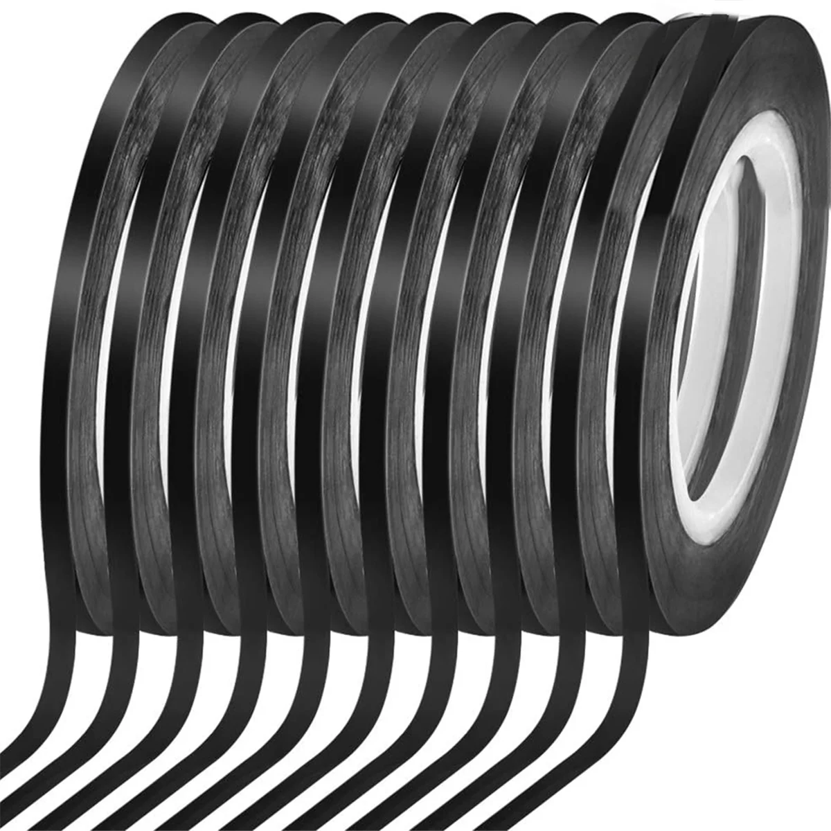 HOT 10 Rolls 1/8 Whiteboard Tape Thin White Board Tape Lines Pinstripe Dry Erase Art Tape Electrical Tape, Black