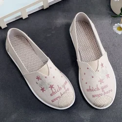 Kawaii Slip on Round Toe Cute Women's Shoes Female Footwear Canvas Espadrilles Pink 39 Urban Trends 2024 A Summer Light Walking