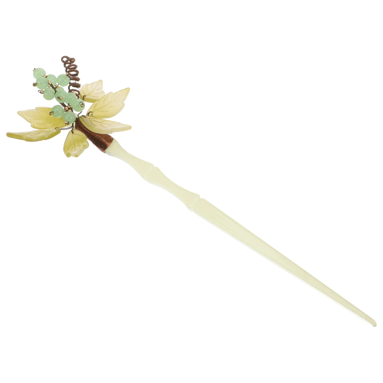 

Gentle Green Beaded Grape Hairpins New Chinese Style Women Accessories Hair Sticks For Buns Long Hair Styling Traditional Photo
