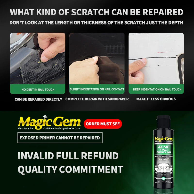 Magic Gem M23 Car Scratch Cleaner Car Swirl Remover Car Scratch Remover Polishing Wax Car Paint Restorer Acme Fine Compound