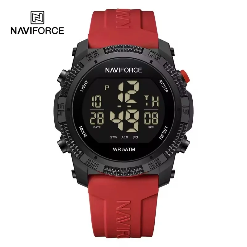 

NAVIFORCE 7104, брендовые оригинальные мужские модные часы, роскошный силиконовый ремешок, водонепроницаемые персонализированные часы, электронные часы 2025