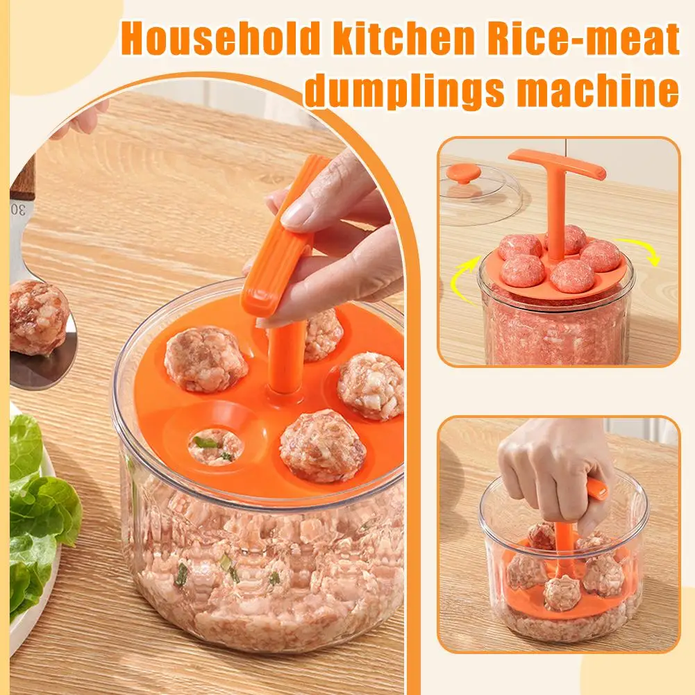 

Meatball Maker Mold Reusable 5 Balls Meat Ball Maker Portable Beef Ball Molds Kitchen Supplies For Men Women M2W9
