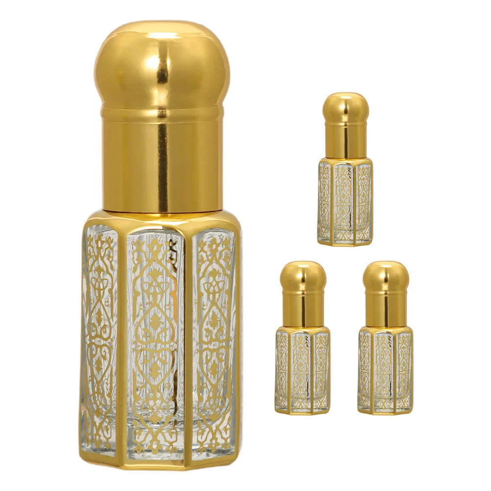 Bouteilles de parfum en verre transparent rechargeables, compte-gouttes d'huile essentielle, petit distributeur de parfum Portable de voyage, Mini 4 pièces