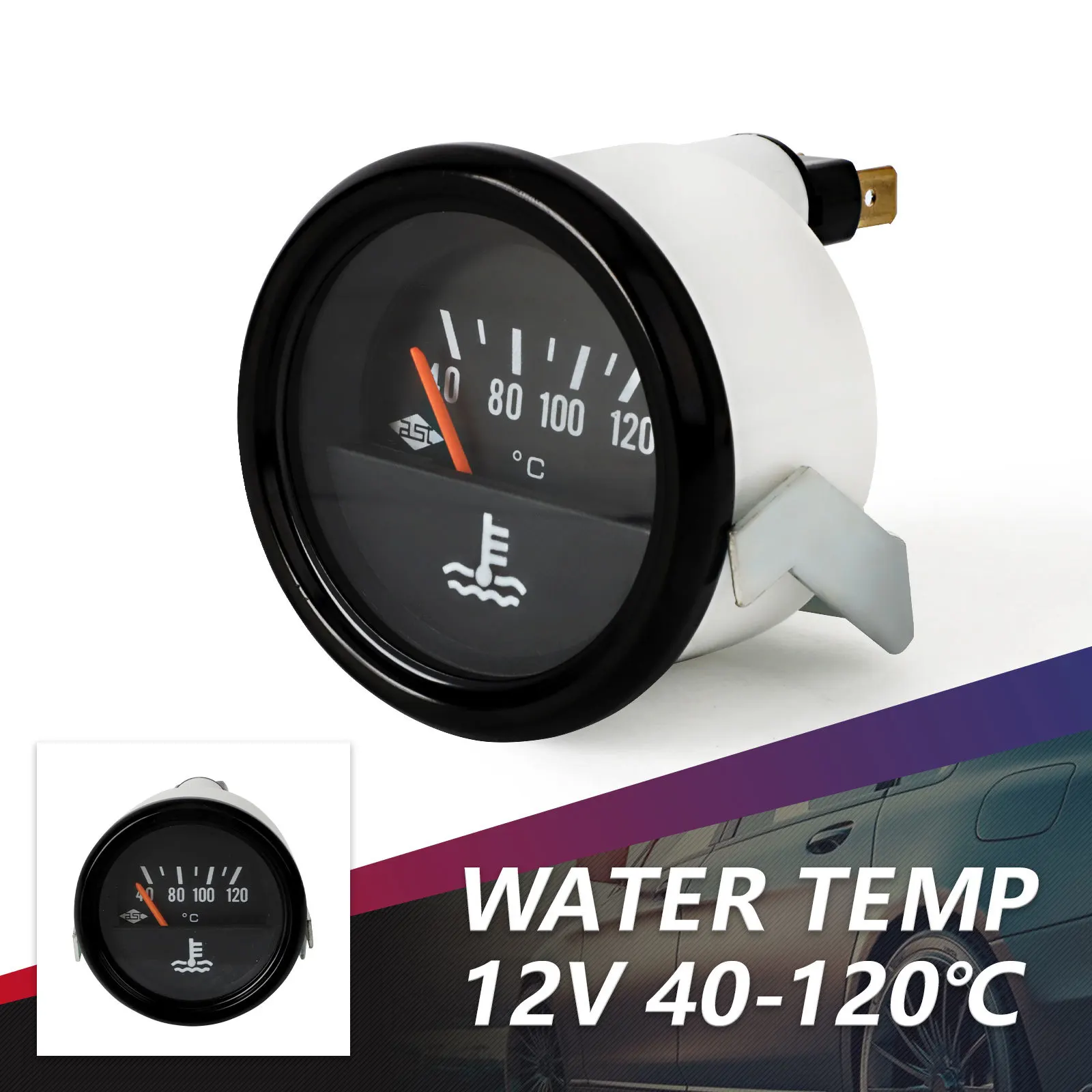 40-120℃  water temp gauge 12V 52mm Water Temp Meter for Gasoline Diesel Car Automotive instrument accessories