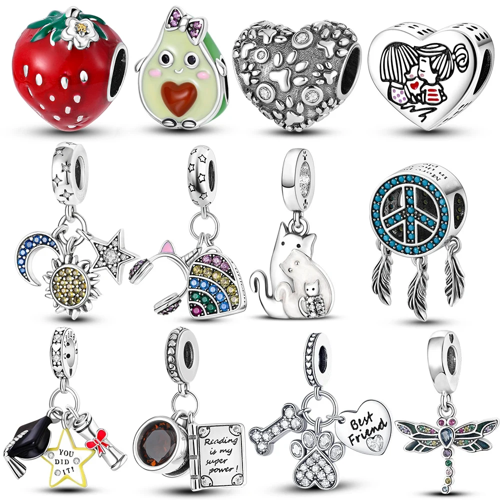 

Jewelry Silver Plated Sun Star Cat Sister Pendant Charms Beads Women Fit Original Bangle Bracelet Making Jewelry Gift