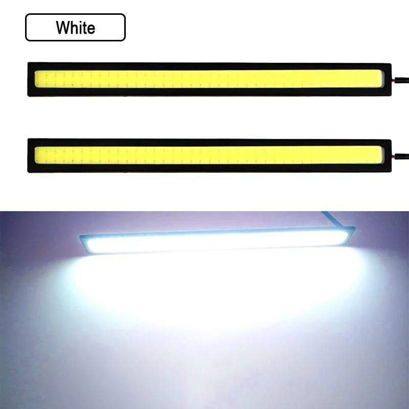 6PCS 17CM LED DRL Waterproof Driving Daytime Running Lights Strip 12V COB LED Car Aluminum Stripes Lights