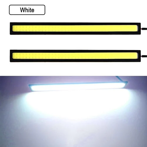 Imagen 2 del producto 20 piezas 17CM LED DRL impermeable conducción luces de circulación diurna tira 12V COB LED coche rayas de aluminio luces