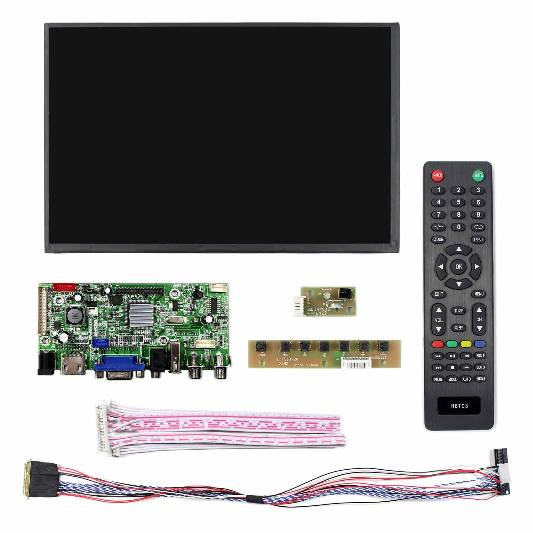 HD MI VGA 2AV USB LCD Board Work with LVDS Interface LCD Screen 10.1