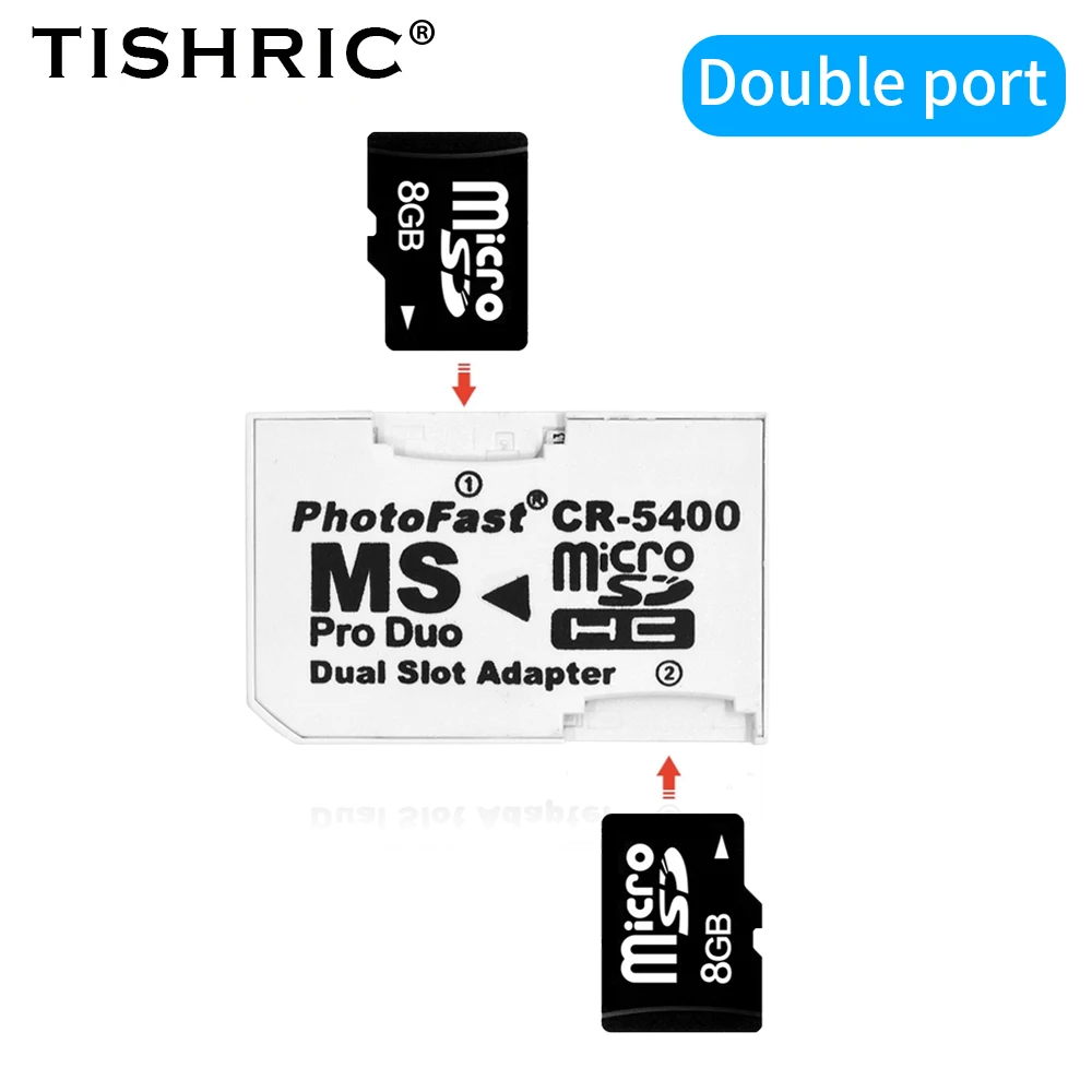 TISHRIC Memory Stick Pro Duo Card Reader Micro SD SDHC TF To