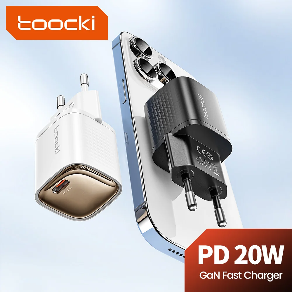 

Toocki 20W Mini USB Charger PD Fast Charge Type C GaN Charger For iPhone 16 15 14 13 12 11 Pro Max Xiaomi 15 14 Samsung S23 S24