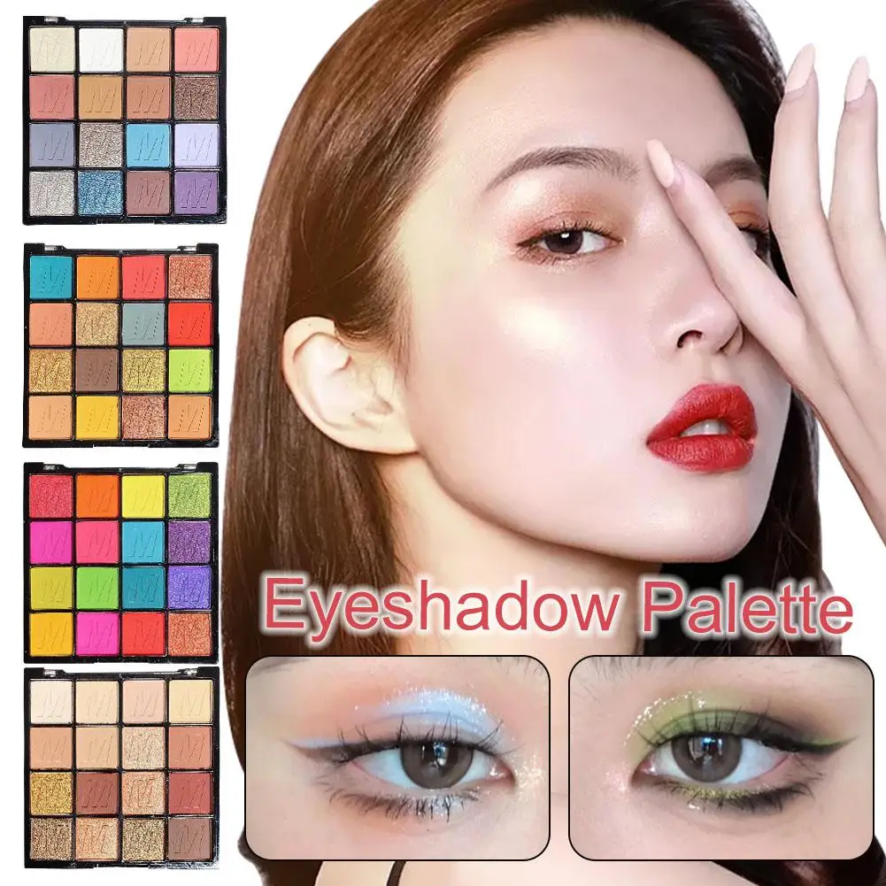 16 Colors Eyeshadow Palette Matte Glitter Pearlescent Eye Shadow Highlighter Lasting Waterproof Eye Makeup Cosmetics