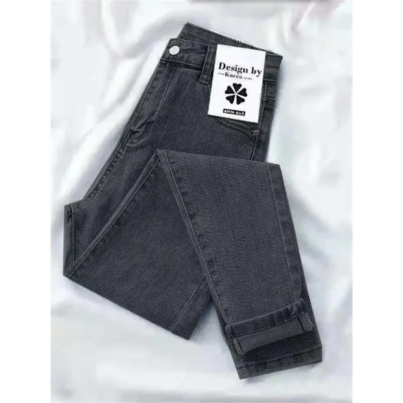 2026 Women High Waist Skinny Stretch Jeans Vintage Slim Streetwear Trousers Spring Autumn M174