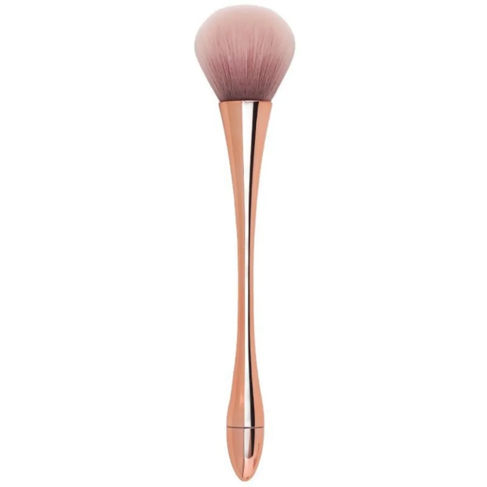 Juego de brochas de maquillaje profesional Rose Gold: brochas faciales suaves para polvos, rubor y contorno