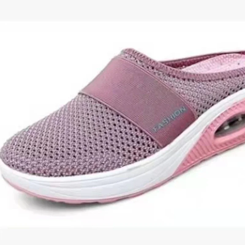 Women Walking Shoes Air Cushion Slip-On Orthopedic Diabetic Ladies Platform Mules Mesh Lightweight Slipper Wedge Female Sneaker