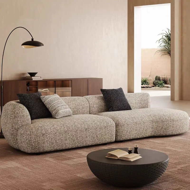 Fabric sofa medieval straight row living room hotel concubine single armrest three-person special-shaped sofa