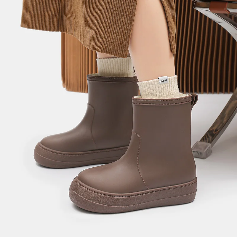 

Fashion Women Rain Boots 2026 New Waterproof Shoes for Women Outdoor Non-slip Women's Work Boots High Quality Platform EVA Shoes