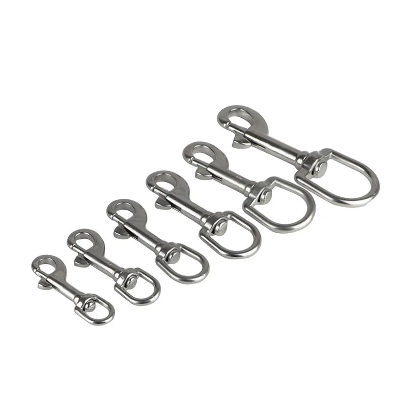 316 Stainless Steel Swivel Eye Bolt Snap Hook,Single Ended Trigger Snap Clips for Diving/Pet Leash/Key Chain/Flag/Clothes Line