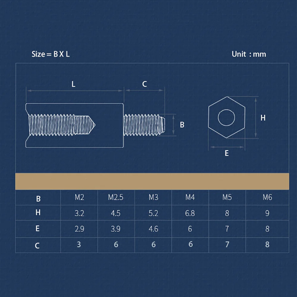 M2 M2.5 M3 M4 Hex Brass Standoff Spacer Screws Threaded Pillar PCB Computer PC Motherboard Standoff Hexagon Threaded Pillar