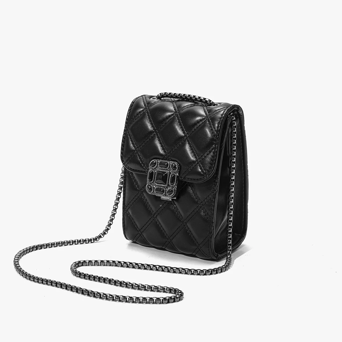 Women\'s bag new fashion 2024 style coin mobile phone bag diamond chain mini small bag crossbody bag