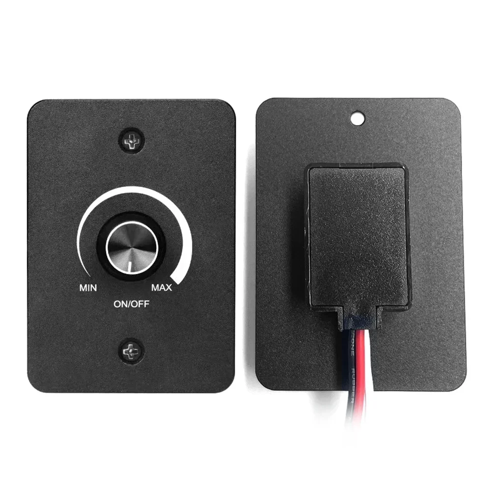 12V 5A High Side Dimmer Switch, 60W RV Rotary Dimmer for Interior Lights, Compact Flicker Free Panel Mount Dimmer Control