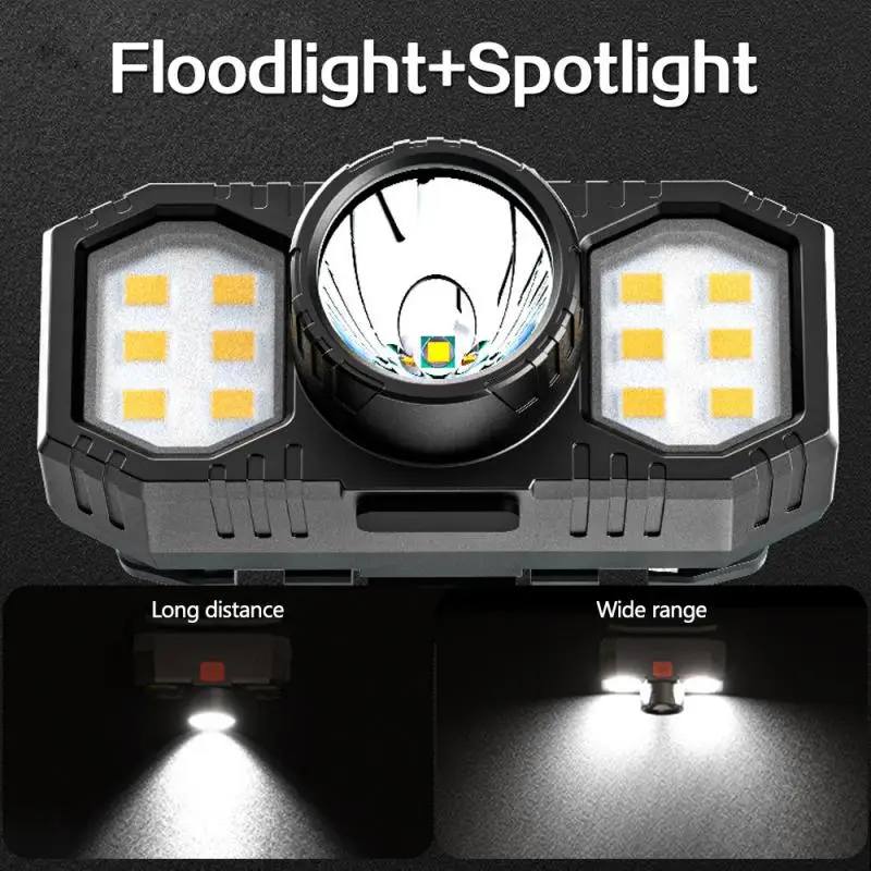 New LED Headlight COB Mini Portable USB Rechargeable Waterproof Fishing Work Light Outdoor Long Shot Head Mounted