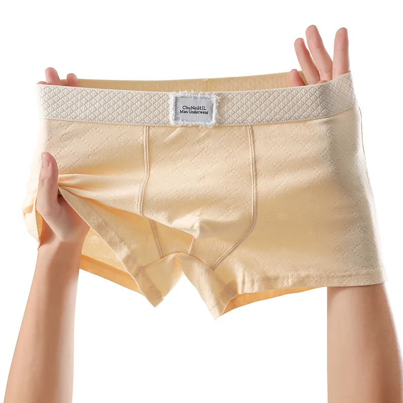 Men's Boxers Cotton Solid Color Men's Underwear Mid-waist Men's Large Size Breathable Underwear  Boxershorts Men Boxers for Men