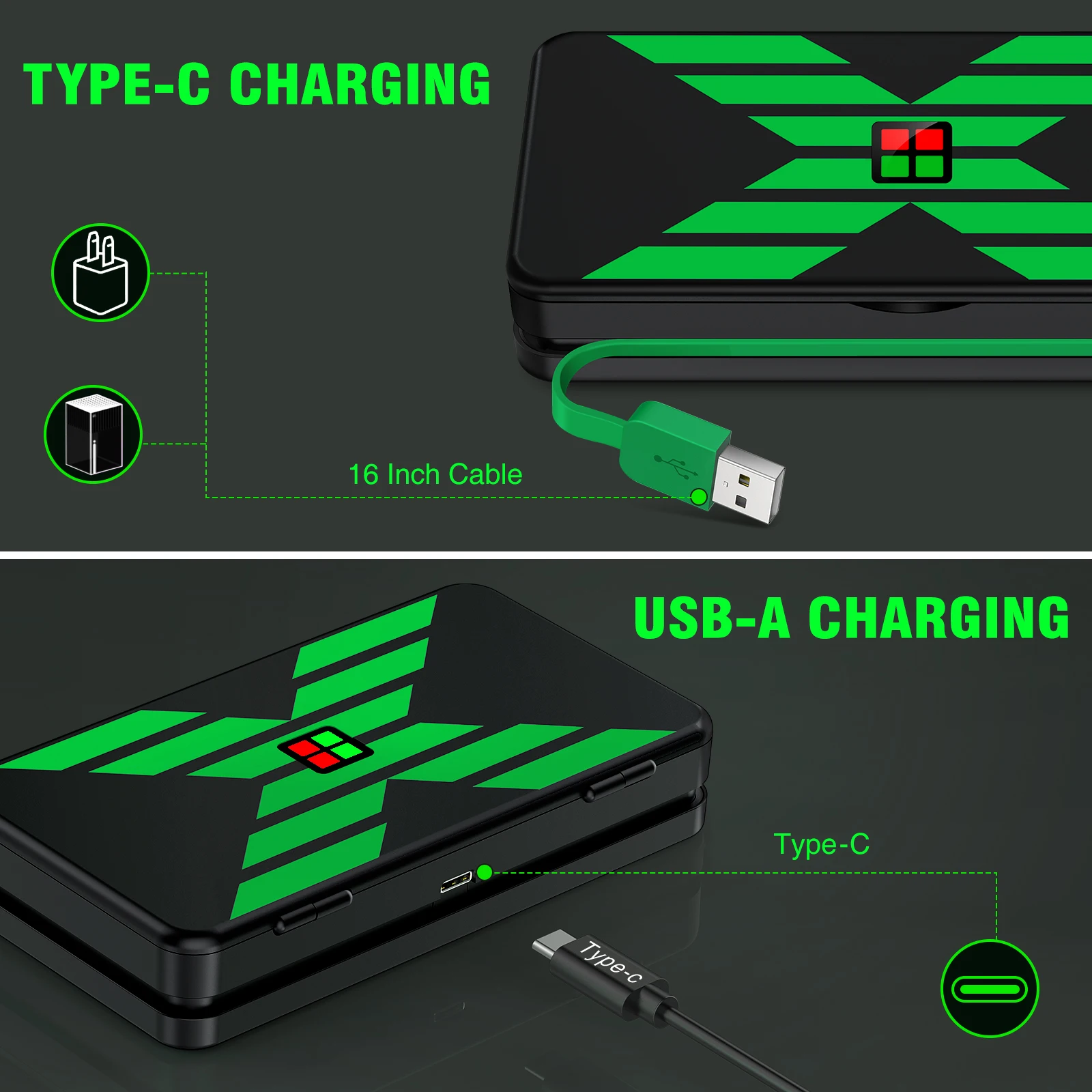 BEBONCOOL Rechargeable Battery Pack for Xbox One S/X/Elite Xbox Series S/X/Xbox One Controller 4X5520mWh Battery Charger