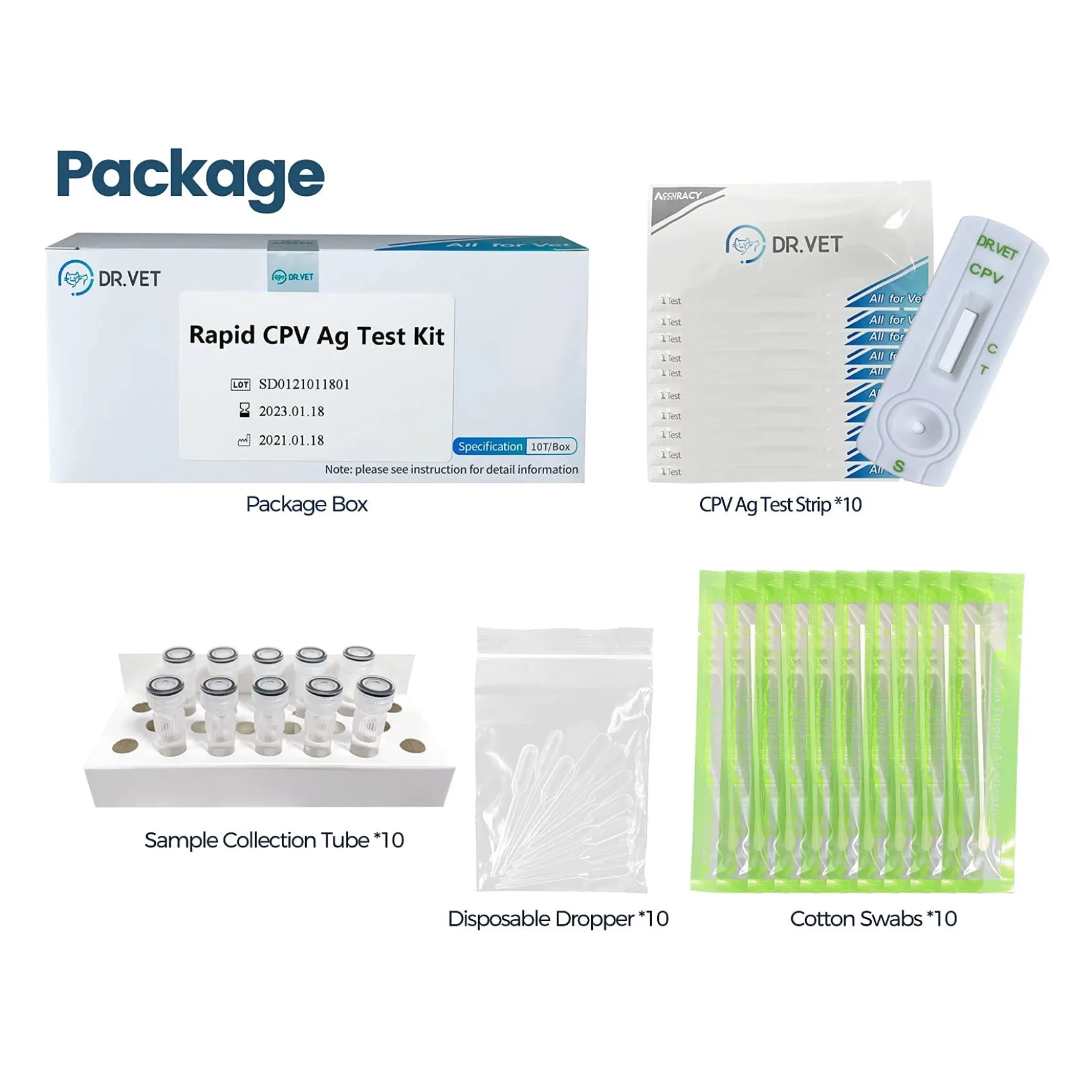 Animal Veterinary Diagnostic Tools, Canine Parvovirus, Home Testing Kit CPV-10