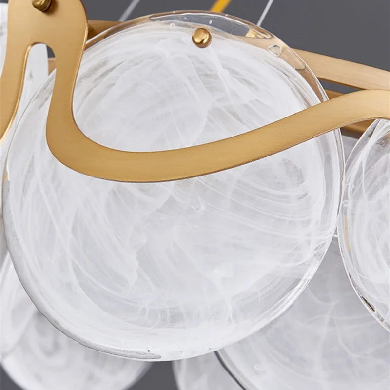 New Nordic Light Luxury Cloud Mist Glass Chandelier For Bedroom Dining Room Kitchen Hotel Pendant Lamp Free light bulb delivery