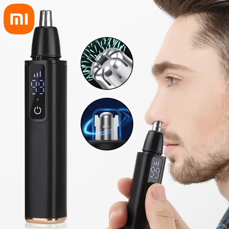 Xiaomi Portable LED Display Home Nose Hair Remover Electric Nose Hair Trimmer USB Charging Safety Face Hair Cleaning Care Kit