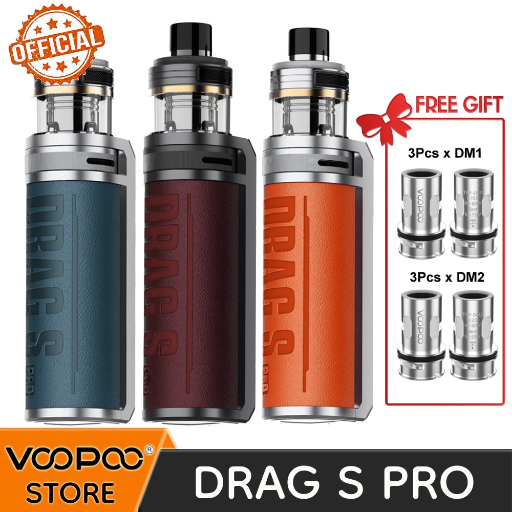 VOOPOO-vaporizador DRAG S Pro, 80W, 5,5 ml, TPP X Pod Tank, cigarrillo electrónico con 3 piezas gratis, TPP DM1 y 3 piezas, bobinas TPP DM2