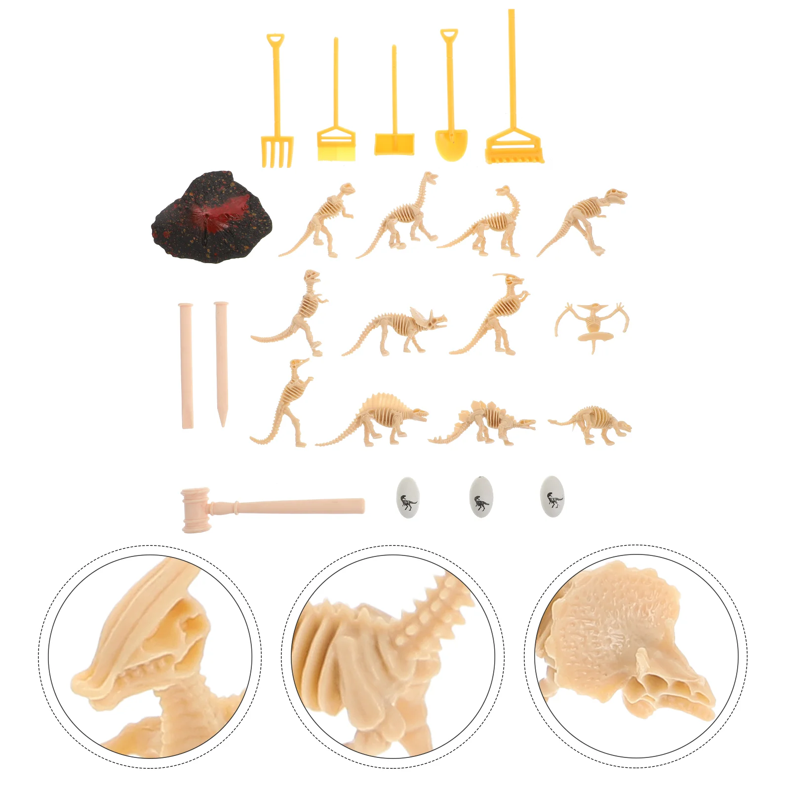 24 Pcs Model Dinosaur Child Kids Toys Dig Kits for Abs DIY Educational Funny Dinosaurs Ornament