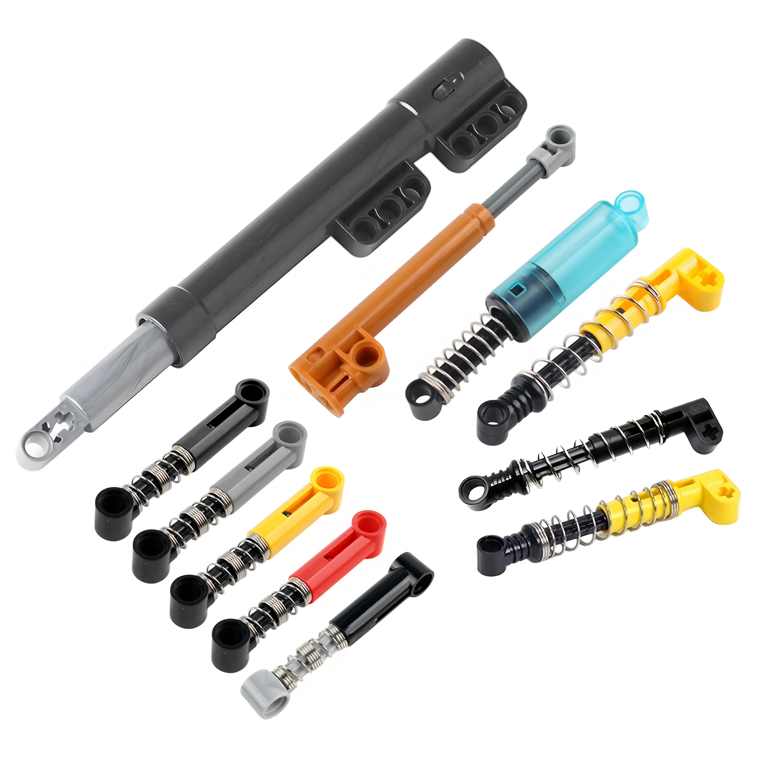 4PCS Soft Spring Shock Arm MOC Technological Bricks DIY Parts Shock-absorbing Arm Building Blocks For 76537 95292 2909 Toys