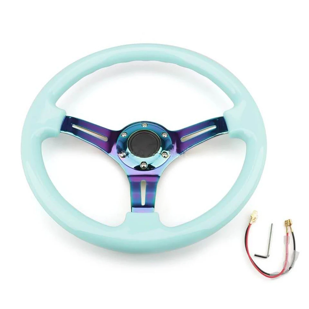 

ABS Racing Steering Wheel 350MM Universal 14 Inch Car Modified Competitive Ceramic Personalized Steering Wheel