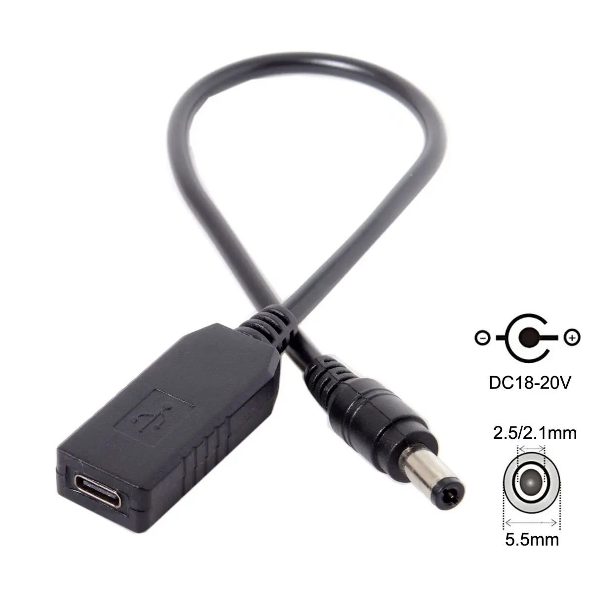 

USB 3.1 Тип C Φ к DC 20V 5,5 2,5 мм и 2,1 мм разъем питания эмулятор PD, триггер, заряженный кабель для ноутбука, черный