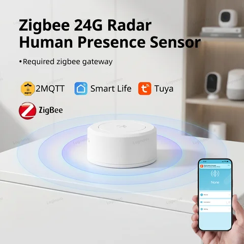 Zigbee 24G Radar Human Presence Sensor PIR Motion Detector Combo Options For  Smart Home Tuya/MQTT Alarm Detection Gateway Need