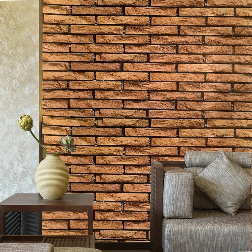 

45cm Width PVC Brick Pattern Decor Waterproof Contact Paper Vinyl Self Adhesive Removable Wallpaper for Living Room Wall Decor