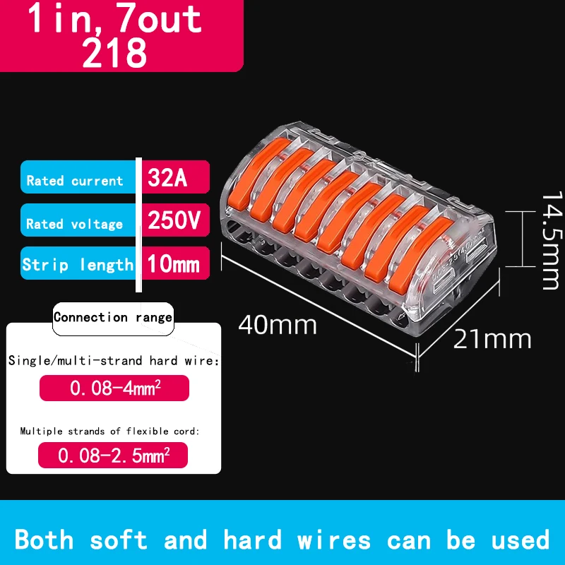 10 stks Quick Terminal Connector FM-212/213/214 Harde en Zachte Draad Parallelle Connector Connector Druk op De Draad Terminal PCT