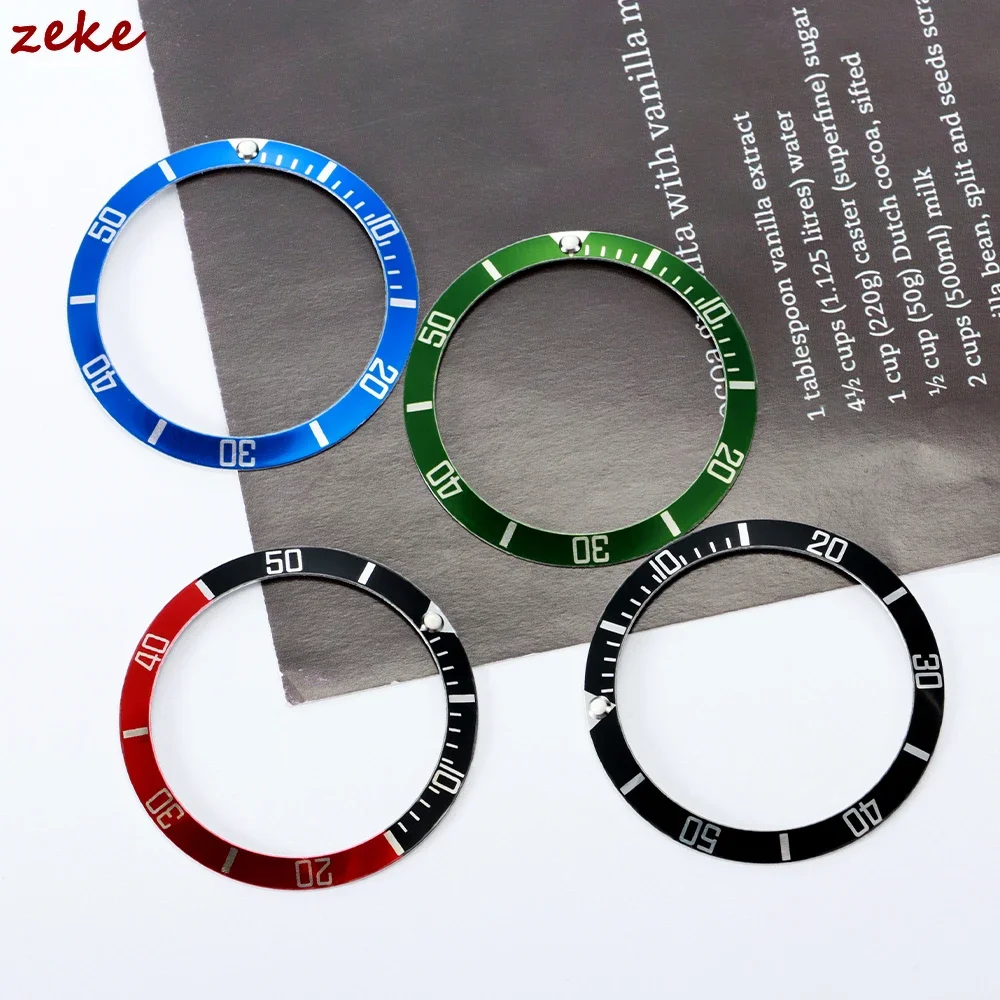 Ceramic Aluminum Watch Case 37mm Alloy Watch Bezel Insert Ring Slope for Rolex Water Ghost Diving Men Watch Accessories Parts