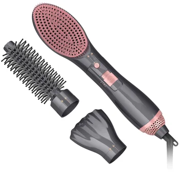 Image 3 in 1 Hair Styler Hot Air Comb Blower Detachable Heads Home Salon Hair Dryer Electric Brush Curler