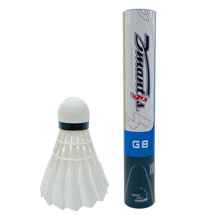 Dmantis g8 natural primeira classe esticado pena de ganso regular badminton peteca alta qualidade durabilidade