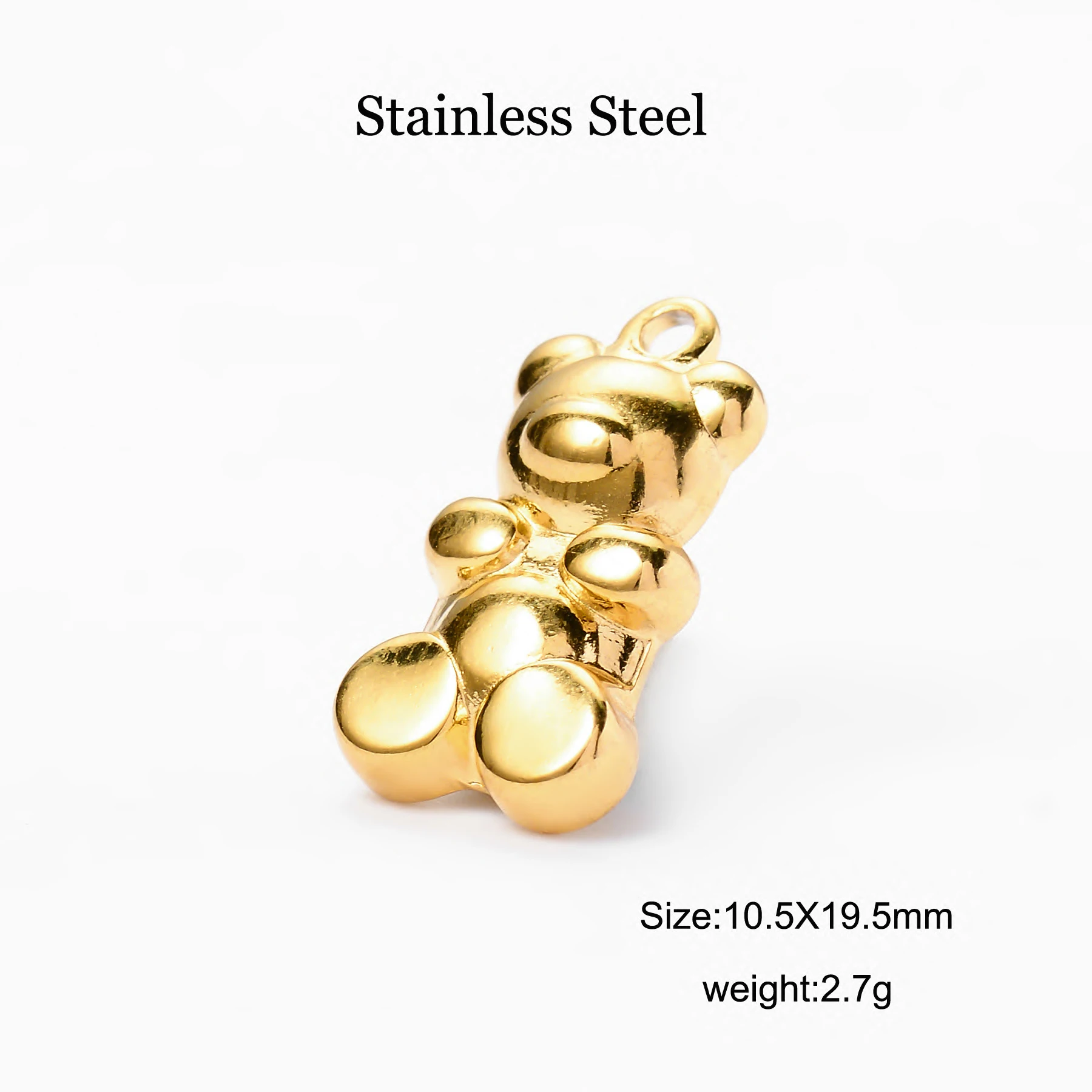 دلايات حيوانات لطيفة ، فولاذ مقاوم للصدأ ، دلايات مطلية بالذهب عيار 18 قيراط ، لوازم صناعة يدوية ، إكسسوارات القلادات والأقراط ، 2 *