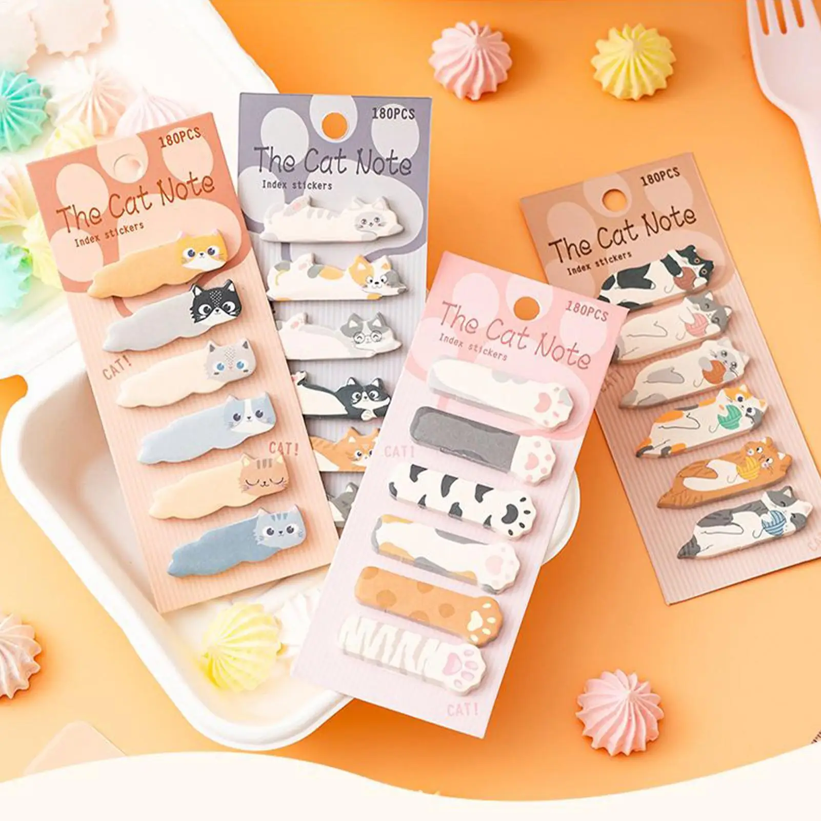 Cartoon Animals Sticky Notes  Cat Notepaper Memo Clips  Index Tabs Self Adhesive Page Markers Decorative Paper Book marks Office
