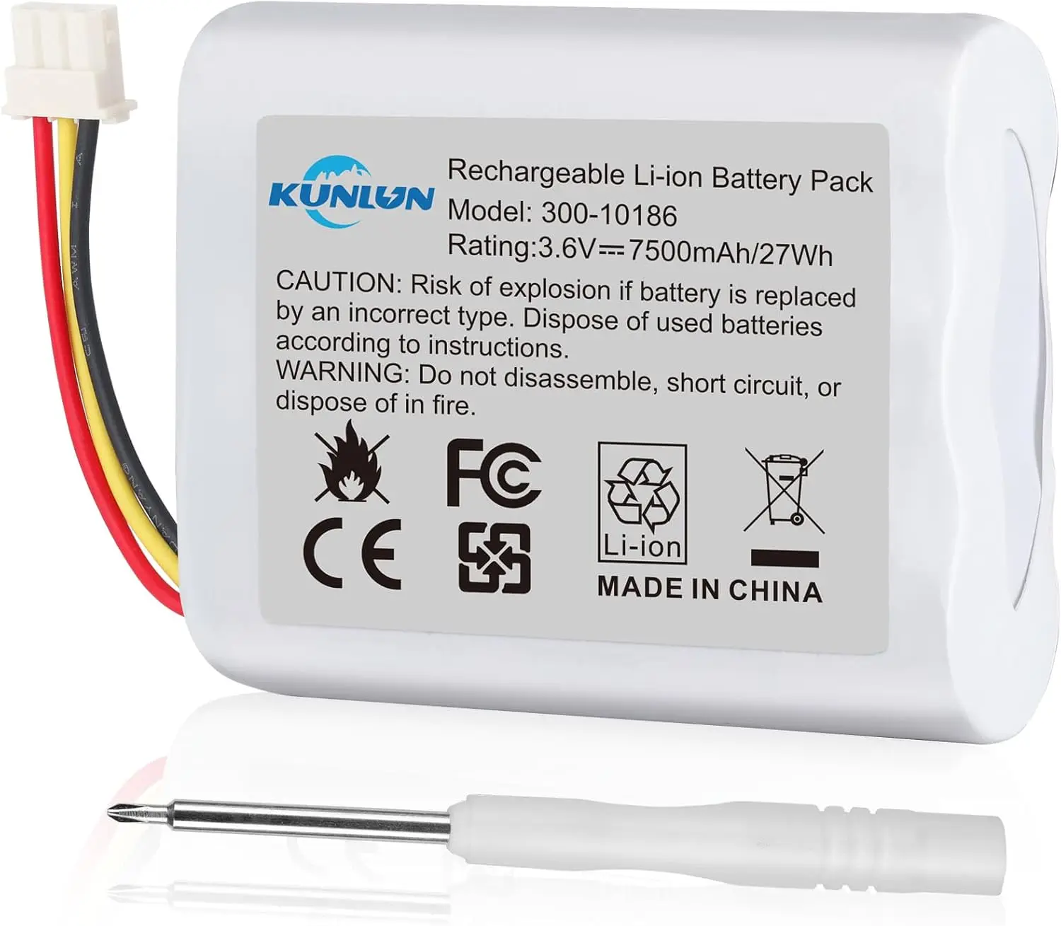 

3.6V 7500mAh Battery Replacement 300-10186 for ADT Command Smart Security Panel ADT5AIO-1 ADT5AIO-2 ADT5AIO-3 ADT7AIO-1 2X16 AIO