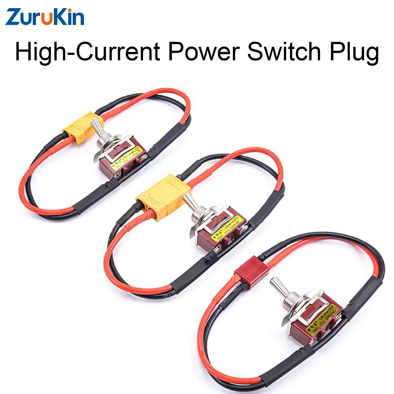

Высокотоковый выключатель ZuruKin для радиоуправляемых моделей, разъемы XT60, XT90, T-типа, переключатель вкл/выкл, 15А 250В, для радиоуправляемых самолетов, дронов, автомобилей, аккумуляторов, регуляторов скорости (ESC), DIY