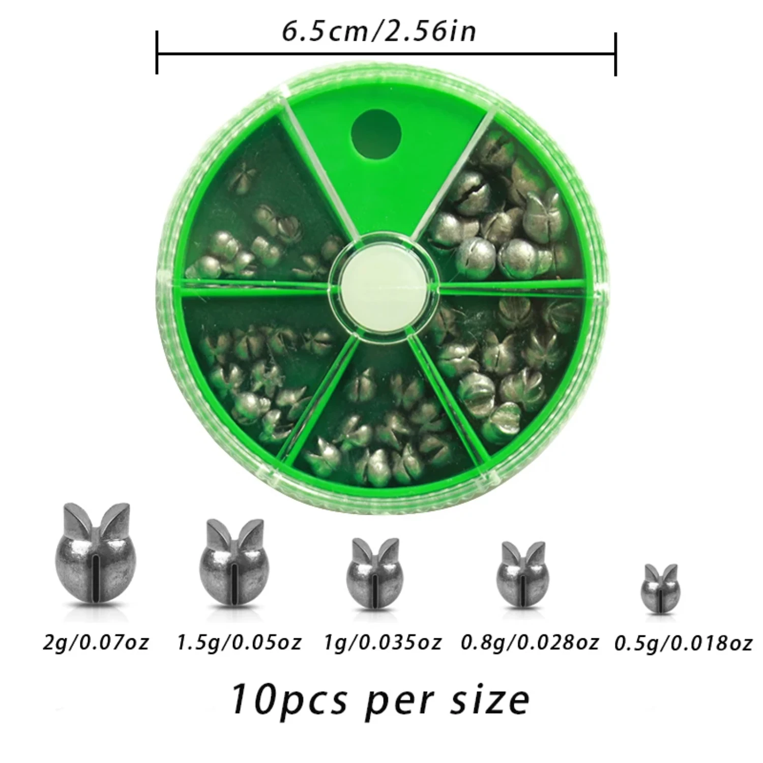 

50pcs/Box Removable Round Split Shot Fishing Weights Fishing Sinkers Fishing Jig Rig Accessories Equipment
