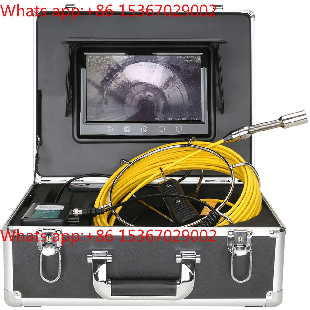 High definition pipe endoscope industrial sewer pipe dredging video detection camera positioning detector 9 inch screen