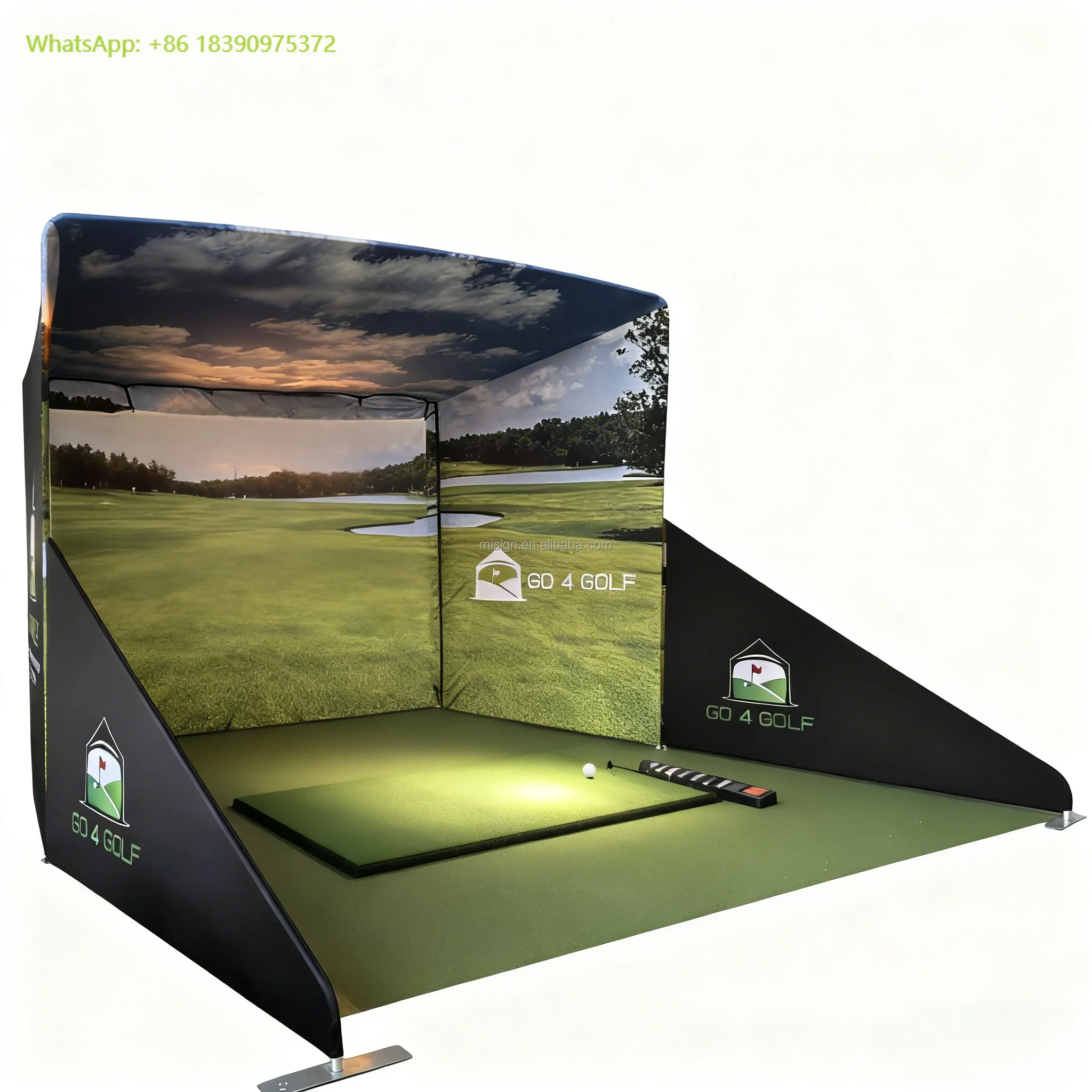 

Aluminum Frame Office Use Printing Fabric Golf Simulator Enclosures with Projection Screen Golf Practicing Golf Balls Game House