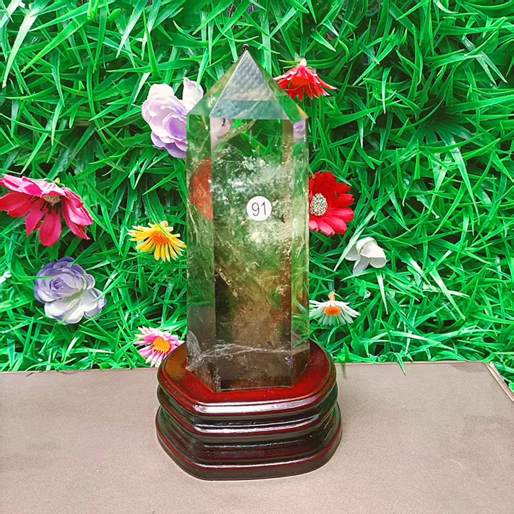 Natural Quartz Reiki Smoked Topaz Obelisk, Crystal Wand Point, Energy Home Decor, Chakra Treatment, Send Base, +++